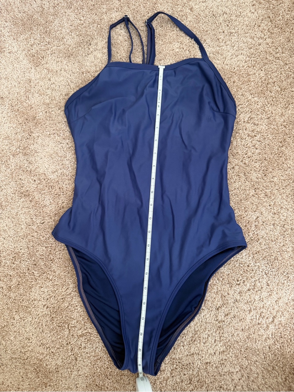 TEMPT ME Navy Blue Athletic Racerback One Piece Swimsuit - Size S - Picture 7 of 9